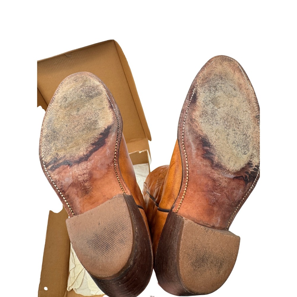 Frye 3841 Vintage Western Cowboy Boots Rust Shadow Leather Men Size 11.5 D Box - Picture 13 of 16